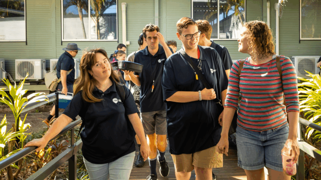STEPS Pathways College students and staff walking