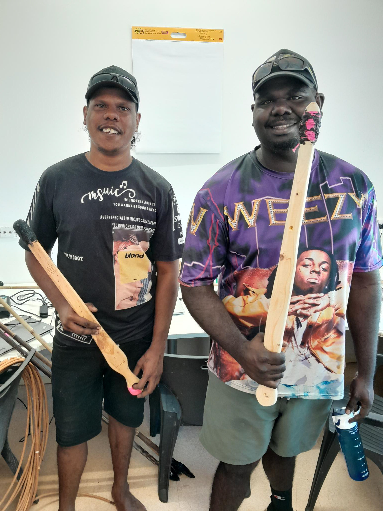 STEPS SEE class at Venndale Rehabilitation Centre making woomera and spear.