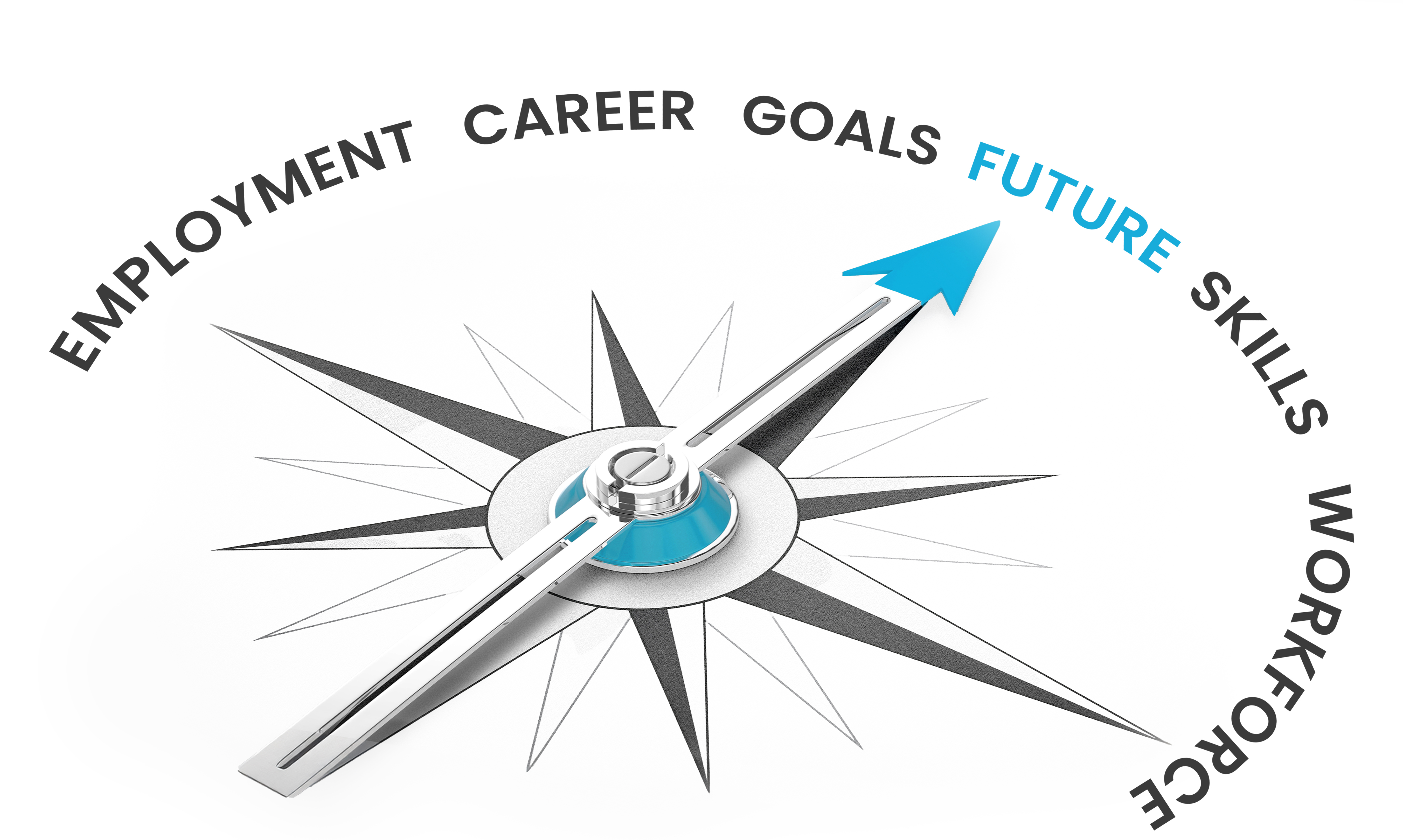Compass pointing towards the word future