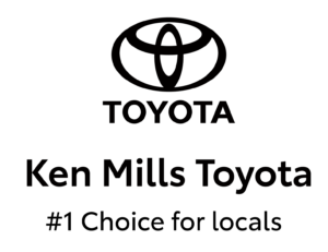 Toyota logo with the text 'Kens Mills Toyota. #1 Choice for locals'