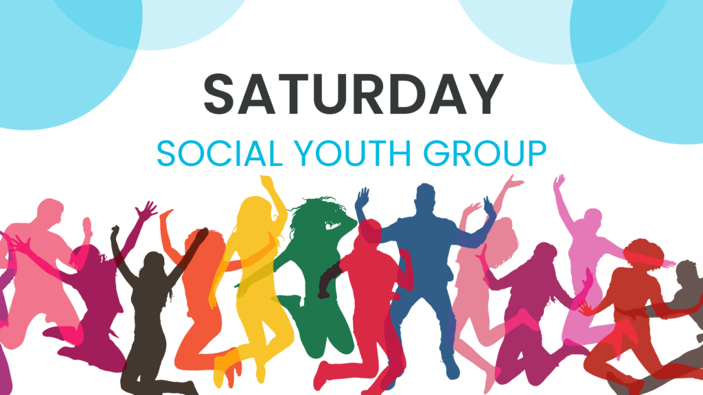 STEPS Saturday Social Youth Group poster for January 2026. The poster reads ‘January 2026 Saturday Social Youth Group’ and has rainbow-coloured silhouettes of young adults jumping up and posing in mid-air.