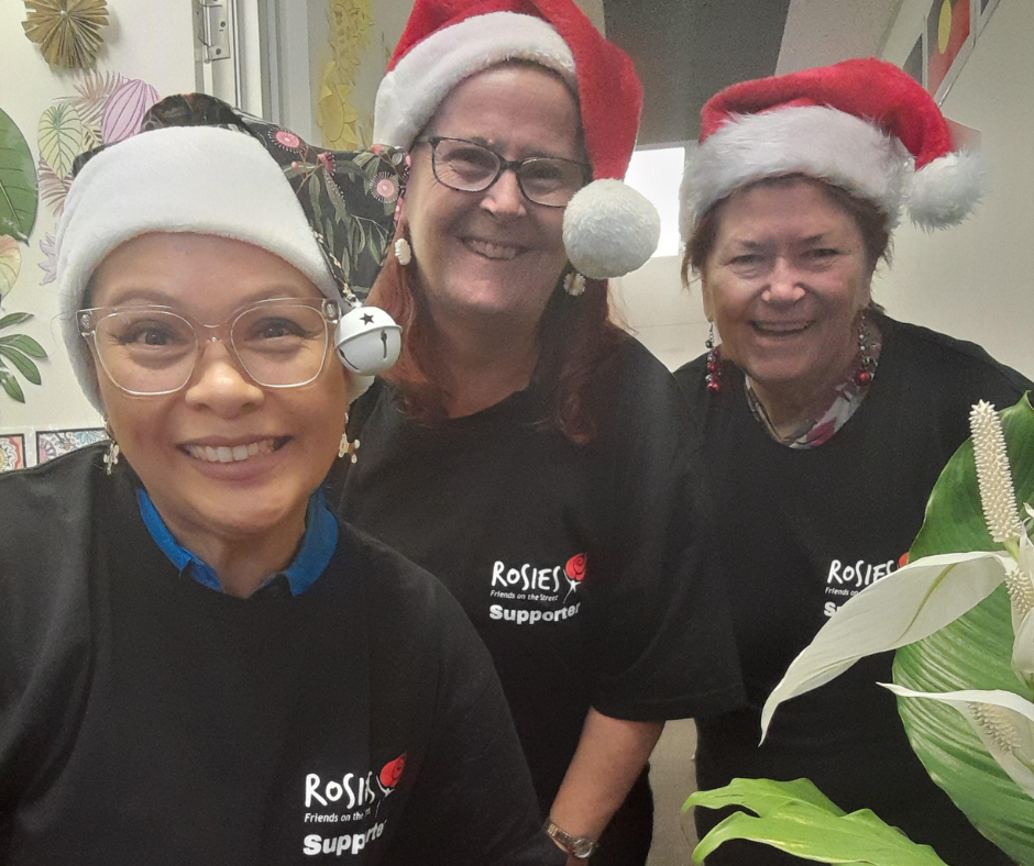 STEPS SEE Program team members post with Rosies – Friends on the Street shirt