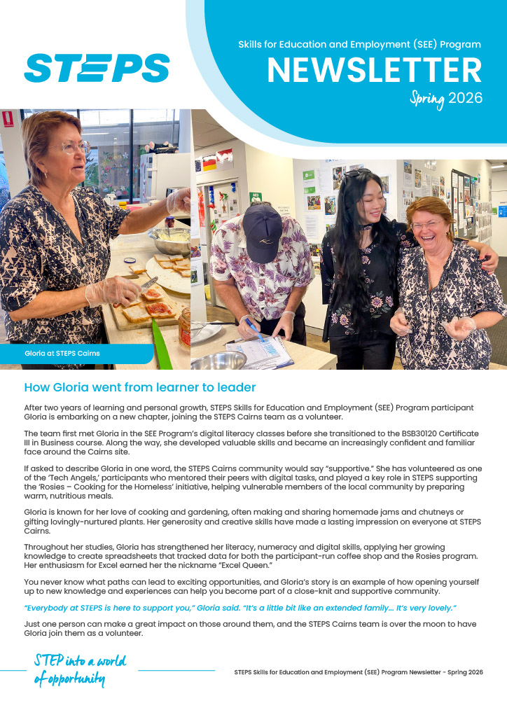 Front page of the Spring 2026 edition of the STEPS SEE Program Newsletter.