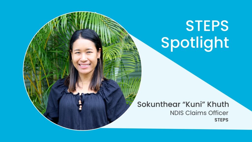 Kuni smiling for STEPS Spotlight photo