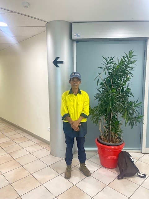 STEPS SEE participant smiling at a camera before attending their first day of employment since starting the SEE program.