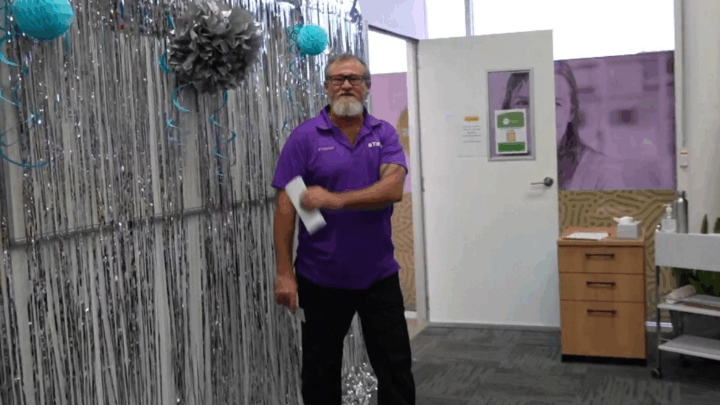 Shannon celebrating his recent achievement