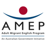 Adult Migrant English Program (AMEP) logo.