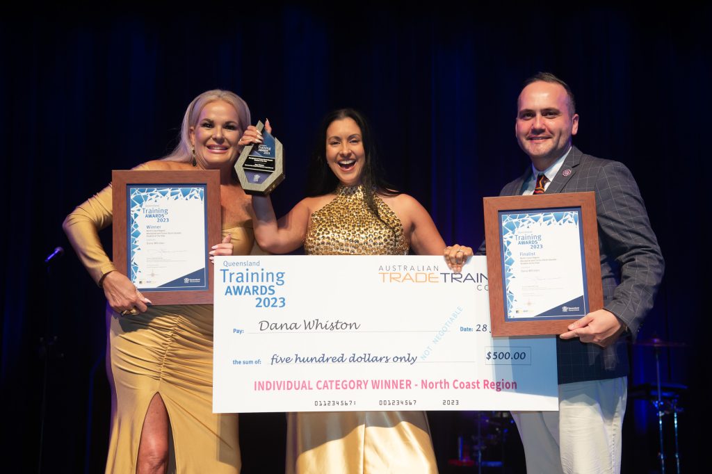 Dana Whiston, CERT III in Individual Support graduate from STEPS Education and Training, won Vocational Student of the Year and Aboriginal Torres Strait Islander Student of the Year awards.