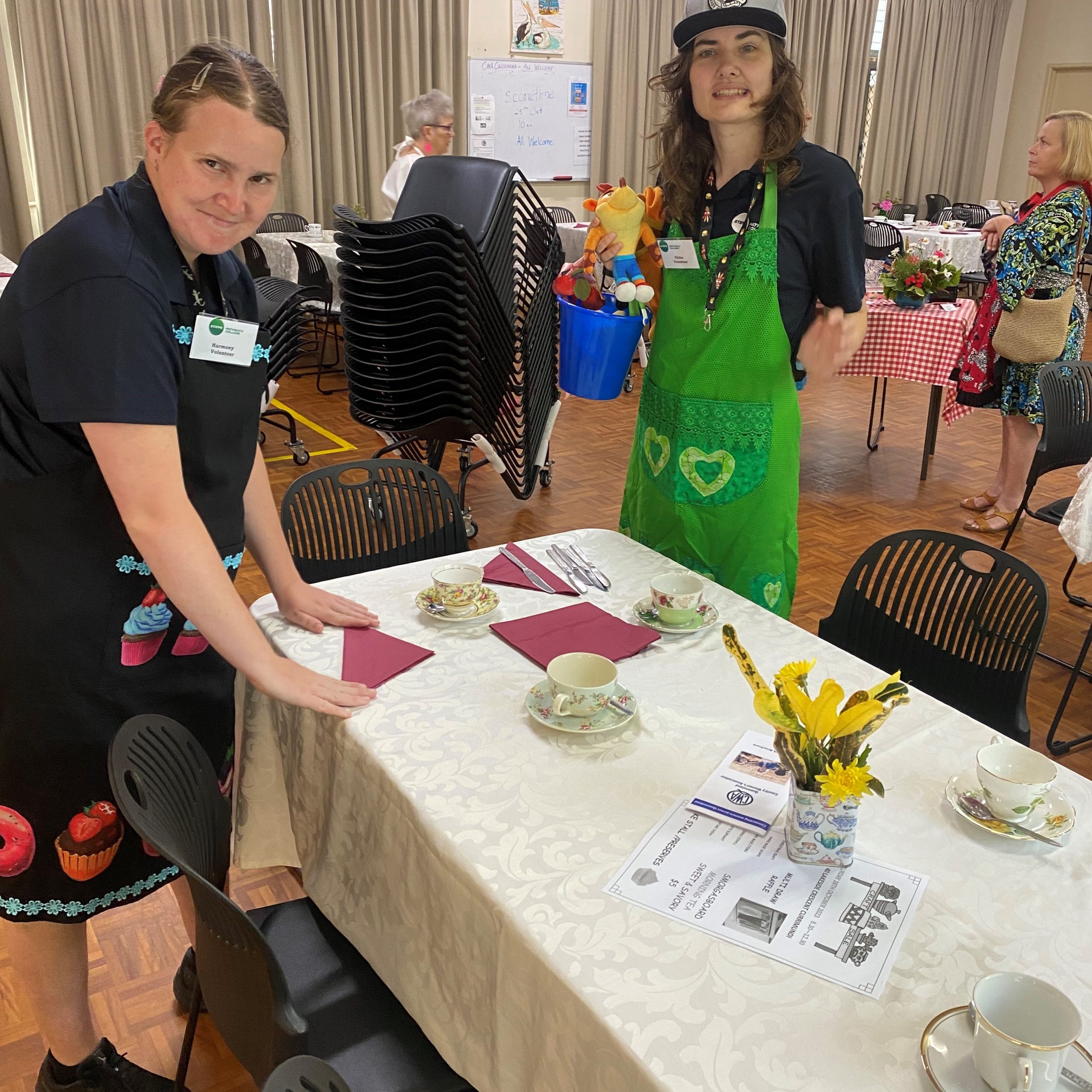 Pathways Boarding College students volunteering at Sconetime